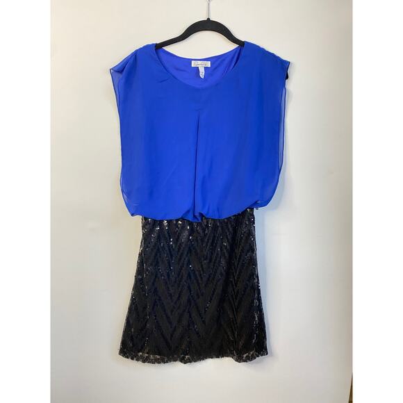 Speechless blue and black sequin mini dress medium - Picture 5 of 10
